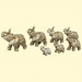 Набор Фигур 7 Слонов светлые, полистоун, 4 см, 5,5 см, 7,5 см, 7,8 см, 8,4 см, 9,4 см,10,3 см