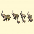 Figuren Set 7 Elefanten Polystone 4,5 cm, 5,5 cm, 7,8 cm, 9 cm, 9,8 cm, 10,2 cm,11,8 cm