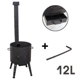 Учаг с разборной дымоходной трубой для казана 12 л, сталь 2 мм, Ø 392 мм, 136 см