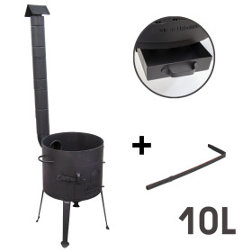 Учаг с разборной дымоходной трубой для казана 10 л, сталь 2 мм, Ø 358 мм, 136 см