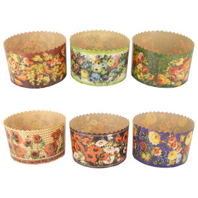 Набор форм для  куличей "Жостово" 50 шт, из термостойкой бумаги, В 8,5 см, ∅13 cm