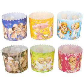 Набор форм для  куличей "Ангелочки" 50 шт, из термостойкой бумаги, В 8,5 см, ∅ 9 cm