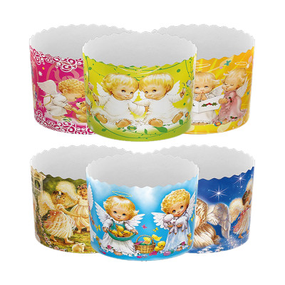 Набор форм для  куличей "Ангелочки" 50 шт, из термостойкой бумаги, В 8,5 см, ∅ 11 cm