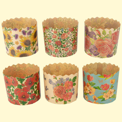 Набор форм для  куличей "Цветы" 50 шт, из термостойкой бумаги, В 8,5 см, ∅ 9 cm