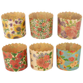 Набор форм для  куличей "Цветы" 50 шт, из термостойкой бумаги, В 8,5 см, ∅ 9 cm