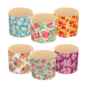 Набор форм для  куличей "Цветы" 50 шт, из термостойкой бумаги, В 8,5 см, ∅ 11 cm