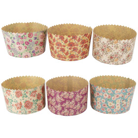 Набор форм для  куличей "Цветы" 50 шт, из термостойкой бумаги, В 8,5 см, ∅13 cm