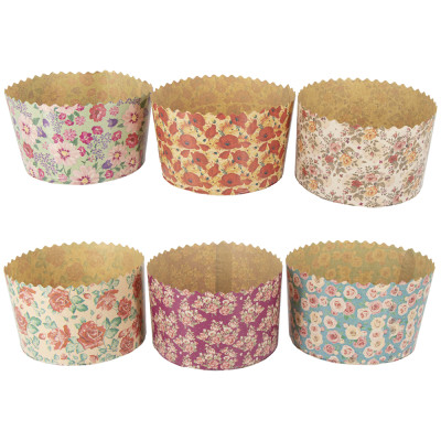 Набор форм для  куличей "Цветы" 50 шт, из термостойкой бумаги, В 8,5 см, ∅13 cm