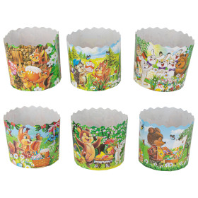 Набор форм для  куличей "Детские" 50 шт, из термостойкой бумаги, В 8,5 см, ∅9 cm