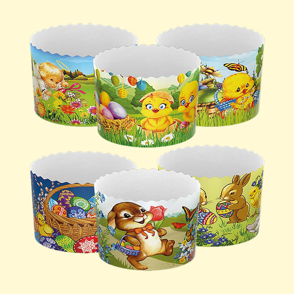 Набор форм для  куличей "Детские" 50 шт, из термостойкой бумаги, В 8,5 см, ∅ 11 cm