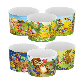 Набор форм для  куличей "Детские" 50 шт, из термостойкой бумаги, В 8,5 см, ∅ 11 cm