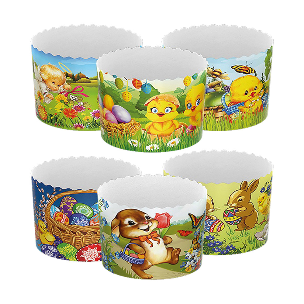 Набор форм для  куличей "Детские" 50 шт, из термостойкой бумаги, В 8,5 см, ∅ 11 cm