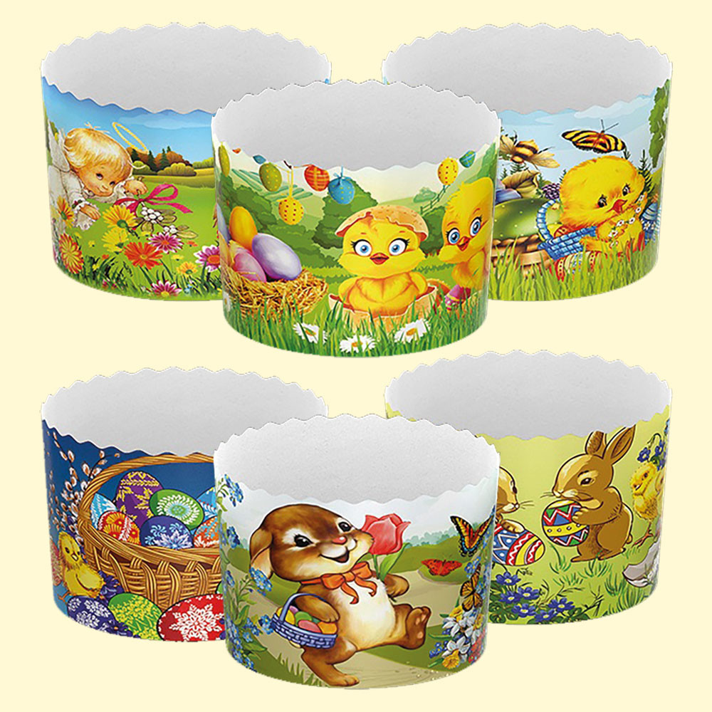 Набор форм для  куличей "Детские" 50 шт, из термостойкой бумаги, В 8,5 см, ∅ 13 cm