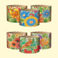 Backform-Set  für Osterkuchen "Петриковка" 50 St, aus Backpapier, H 8,5 cm, ∅ 11 cm
