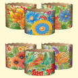 Backform-Set  für Osterkuchen "Петриковка" 50 St, aus Backpapier, H 8,5 cm, ∅ 13 cm
