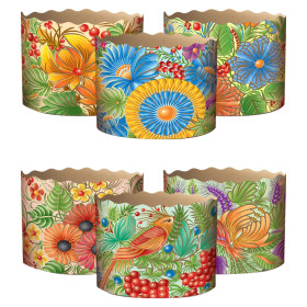 Набор форм для  куличей "Петриковка" 50 шт, из термостойкой бумаги, В 8,5 см, ∅ 13 cm