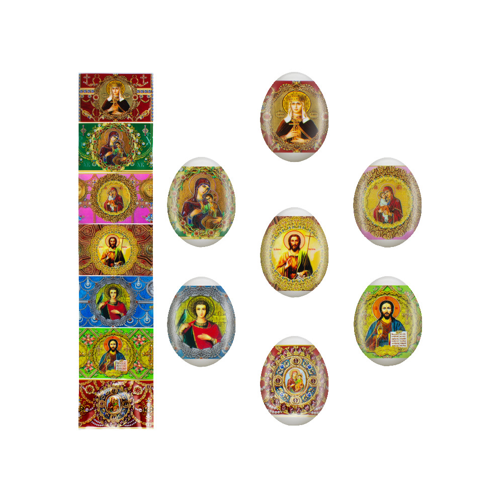 Декоративная пасхальная плёнка "Фаберже" 7 различных мотивов в наборе