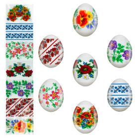 Декоративная пасхальная плёнка "Вышивка" 7 различных мотивов в наборе