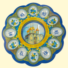 Пасхальная подставка "Храм"  на 12 яиц  и 1 кулич,  30 х 30 см, пластик