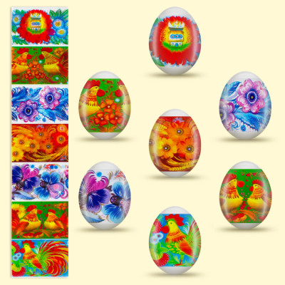 Декоративная пасхальная плёнка "Праздничный" 7 различных мотивов в наборе