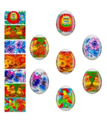 Декоративная пасхальная плёнка "Праздничный" 7 различных мотивов в наборе