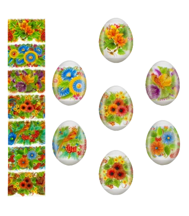 Декоративная пасхальная плёнка "Петриковская" 7 различных мотивов в наборе