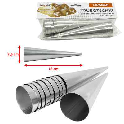 Форма для выпечки "Трубочки" набор 10 шт, 14 см, Д-3,5 см, нержавейка