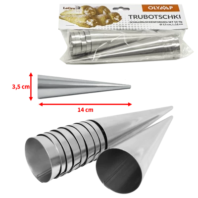 Форма для выпечки "Трубочки" набор 10 шт, 14 см, Д-3,5 см, нержавейка