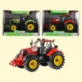 Traktor 22 cm, Reibung, 2 Farben rot und grün