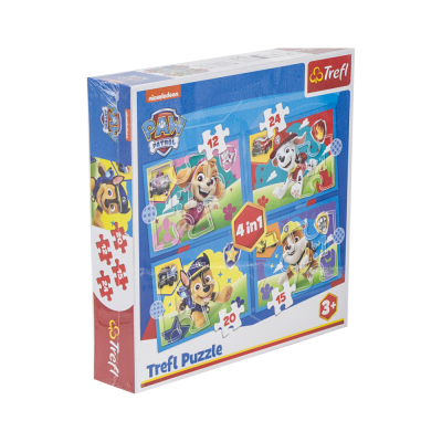 Пазлы PAW Patrol 4 в1 12,15, 20, 24 деталей