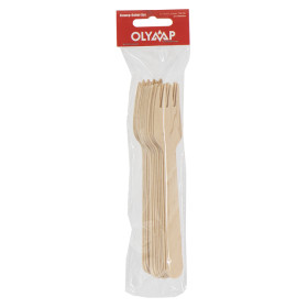 Набор одноразовых вилок из бамбука 12шт 16см