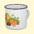 Emaillierter Becher Fruchtparadies 1 l