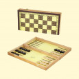 Brettspiele (Backgammon und Dame) Holzbox gelb 39,4 х 39,4 cm