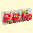 Set of Christmas toys "the Locomotive" (3 piece), red, 8 cm