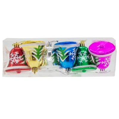 Набор ёлочных игрушек Колокольчики 6 шт, разные цвета, 8 cм