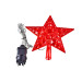 LED Звезда для Елки "Красная звезда" с 20 с красными лампочками