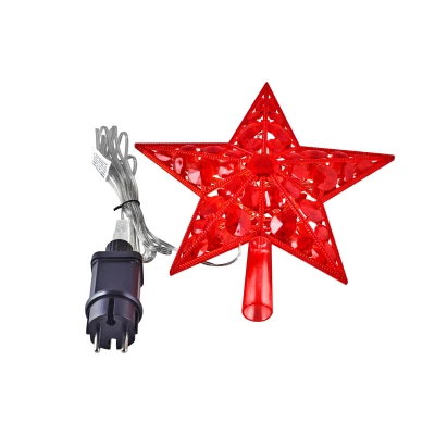 LED Звезда для Елки "Красная звезда" с 20 с красными лампочками