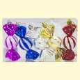 Set of Christmas toys "Candy" (5 PCs.), mixed with white and gold, 11cm