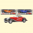 Oldtimer Friktion Auto 500K 1:20, 3 verschiedene Farben, Fensterbox