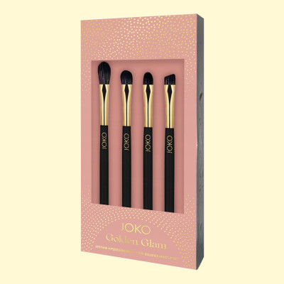 Набор JOKO Golden Glam из 4 профессиональных кистей для макияжа глаз