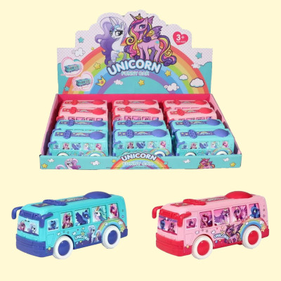 Машинка инерционная Fröhlicher Bus. Einhörner, 12 cм