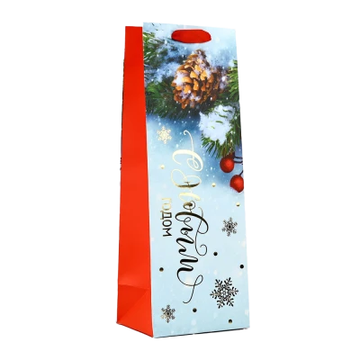 Пакет ламинированный вертикальный - Снежный лес, 13 × 36 × 10 cm