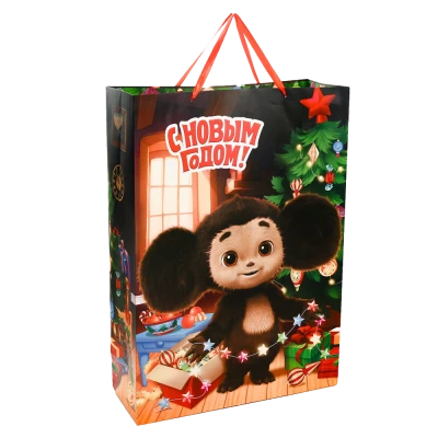 Пакет ламинированный вертикальный - Чебурашка, 70 × 50 × 19 cm