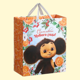 Пакет ламинированный вертикальный - Чебурашка, 23 × 27 × 11,5 cm