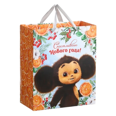 Пакет ламинированный вертикальный - Чебурашка, 23 × 27 × 11,5 cm