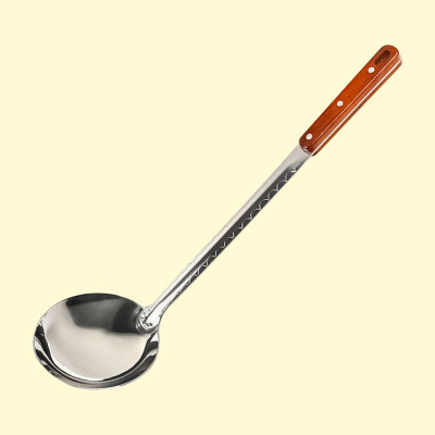Половник из нержавеющей стали, с деревянной ручкой, 43 x 12 cм