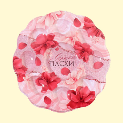 Пасхальная подставка Цветы, на 8 яиц  и 1 кулич 24 х 25 см, пластик