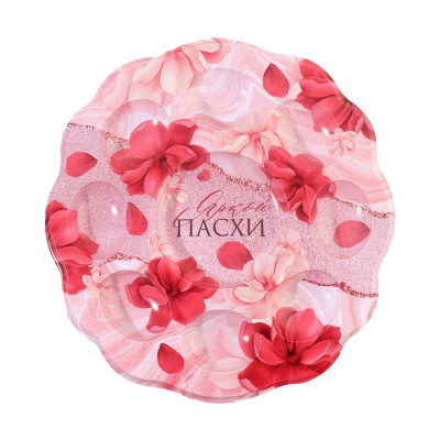 Пасхальная подставка Цветы, на 8 яиц  и 1 кулич 24 х 25 см, пластик