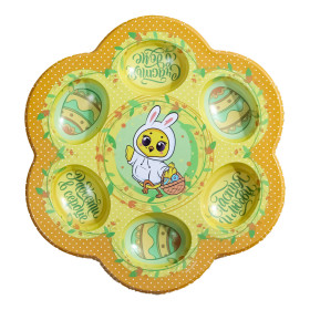 Пасхальная подставка Цыплёнок. на 6 яиц  и 1 кулич 21,5 x 20  см, пластик