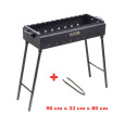 Grill mit faltbaren Beinen und Zangen LBH: 90 x 33 х 80 cm, aus 2 mm Stahl